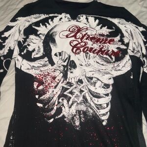 Affliction skull thermal y2k xtreme couture small